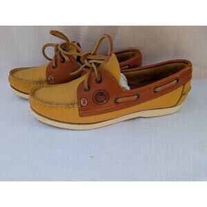Vintage Dooney & Bourke Leather Loafers Flats Boat Lace Shoes Sz 7M Women's 90s